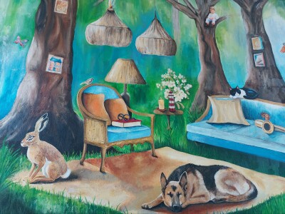 Muurschildering aan de Prins Frederiklaan